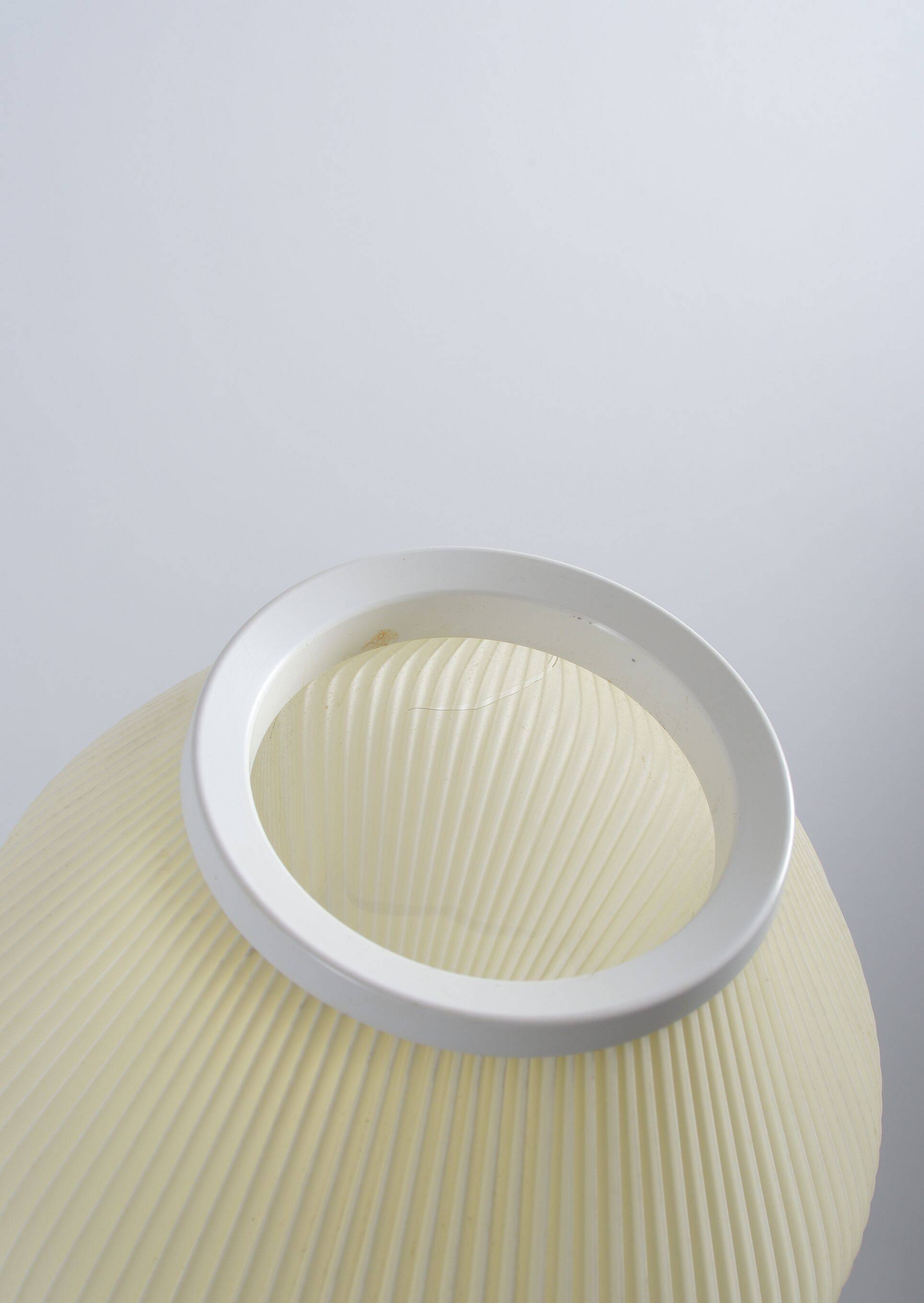 Danish wall lamp with wooden arch and pearl shade lampshade, 1960s