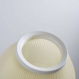 Danish wall lamp with wooden arch and pearl shade lampshade, 1960s