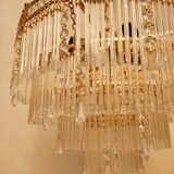 Glass and crystal waterfall chandelier