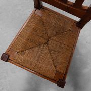 Set of 4 Early Art Deco Oak & Wicker Dining Chairs, Belgium, 1915