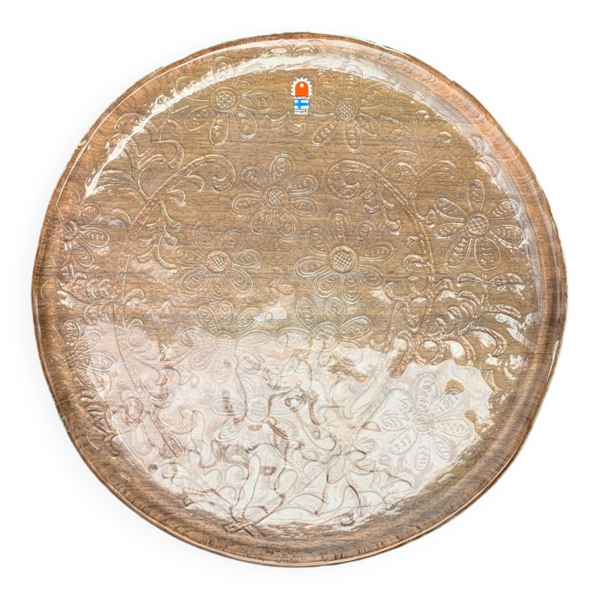 Large Finnish glass plate from the mid-century by Humppila.