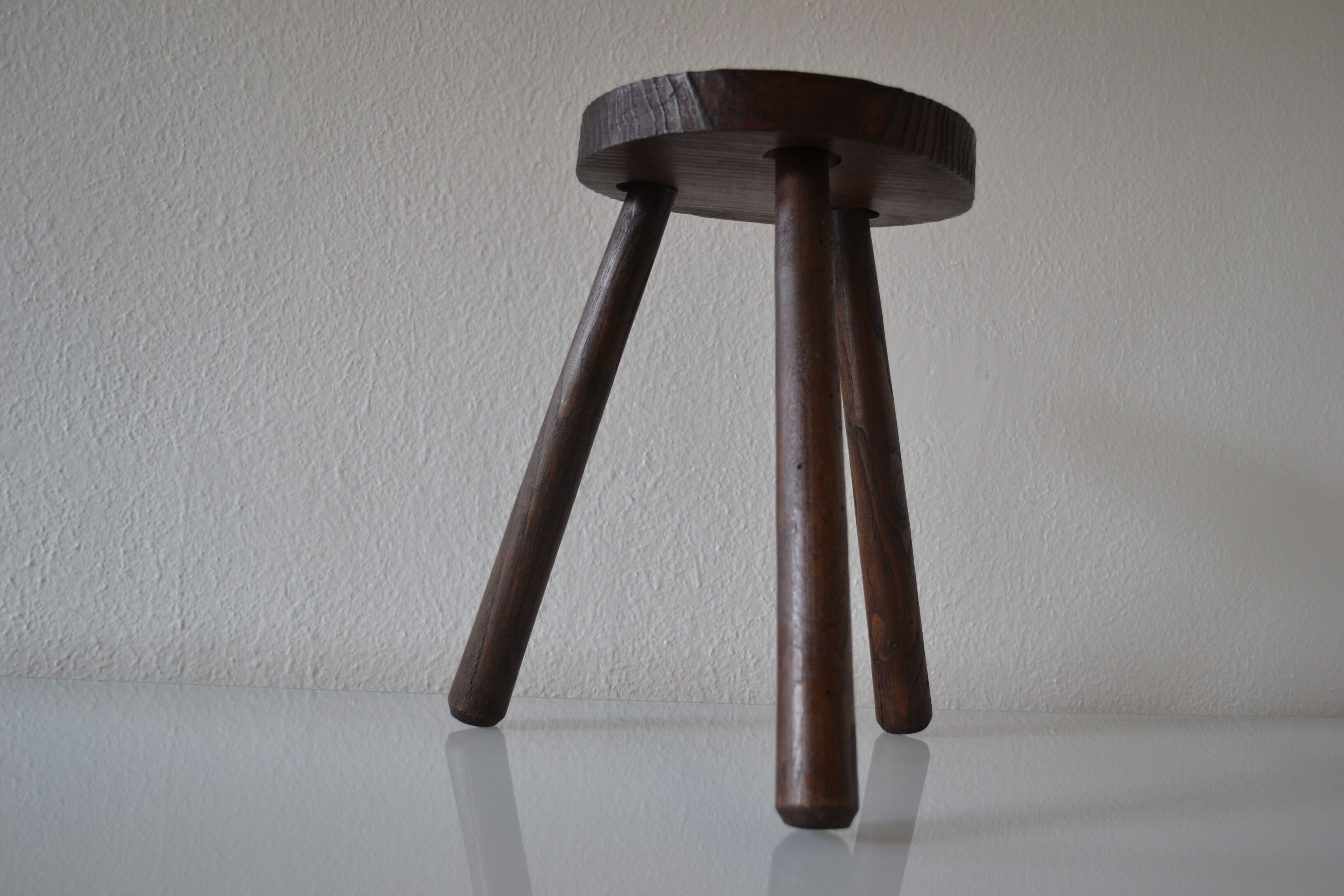 Brutalist modernist tripod stool 1950