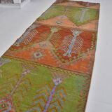 Colorful Vintage Handknotted Vintage Runner sku 1247