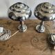 Pair of Art Deco ELAU mushroom lamps with adjustable nickel-plated metal.
