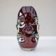 Mid-century modern handmade crystal vase in dark red by Börne Augustsson for Åseda