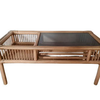Bamboo and rattan coffee table