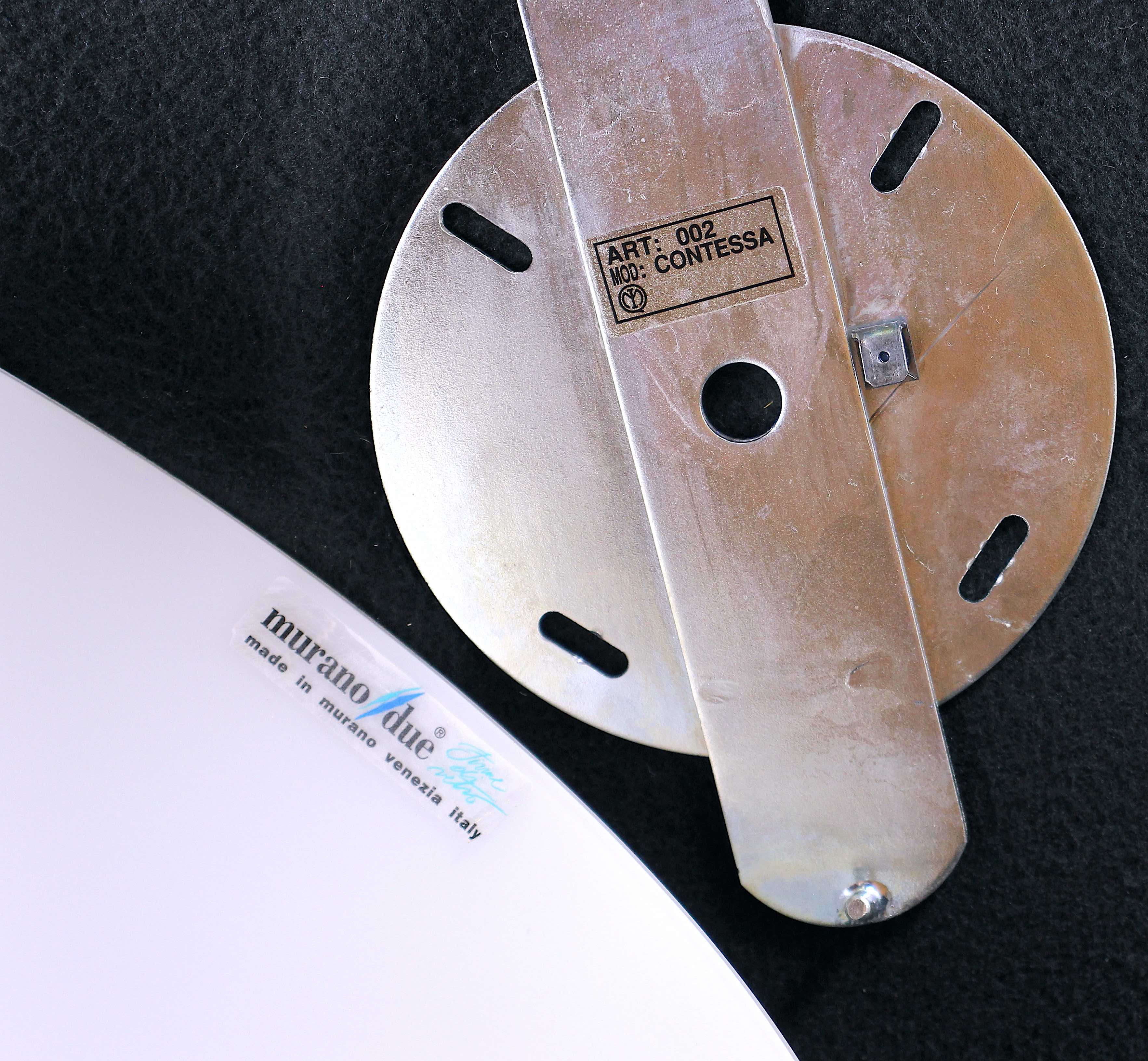 White Murano glass sconces for "Murano Due" by Carlo Nason Italy