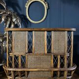 Rattan And Canework Bar From The 1970s - 20th