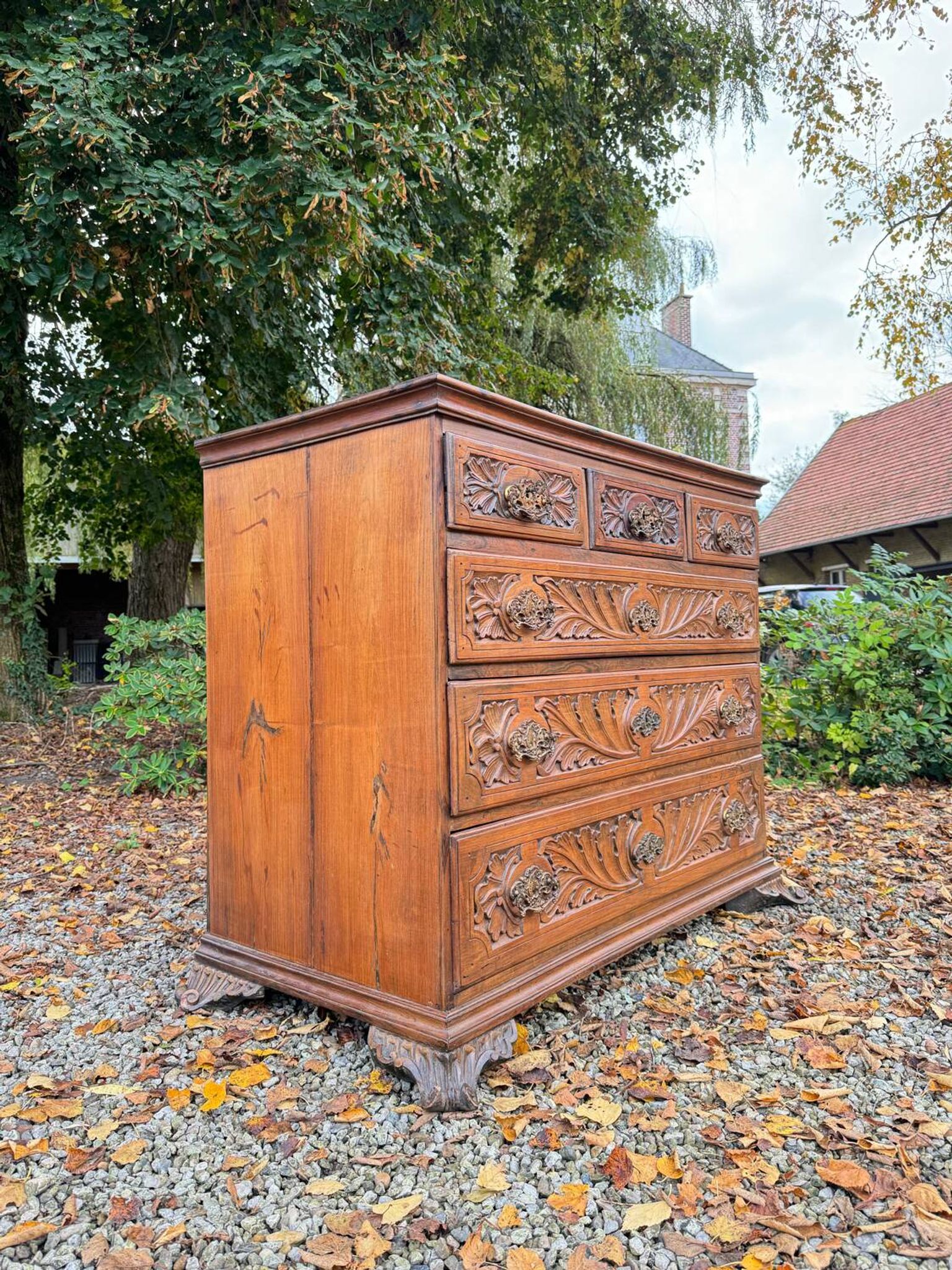 Natural Wood Chest of Drawers from the 18th Century, Foreign Work