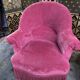 Pair of pink velvet toad armchairs