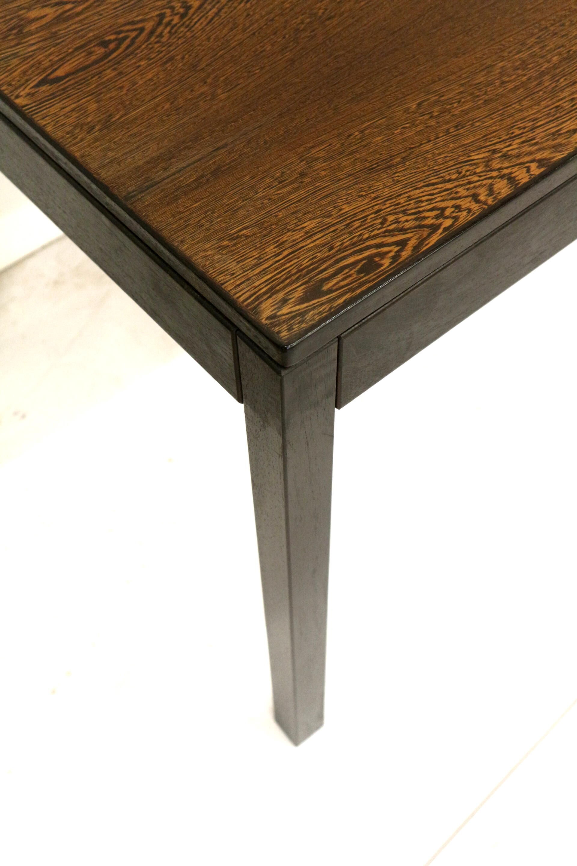 Vintage extendable dining table in wenge Brutalist style from the 1960s.