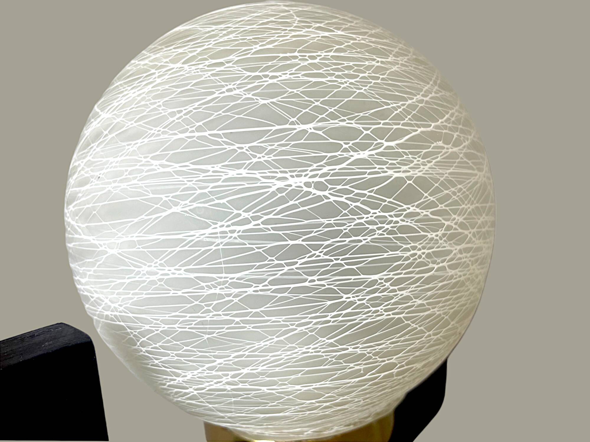 Black wood flush mount lamp