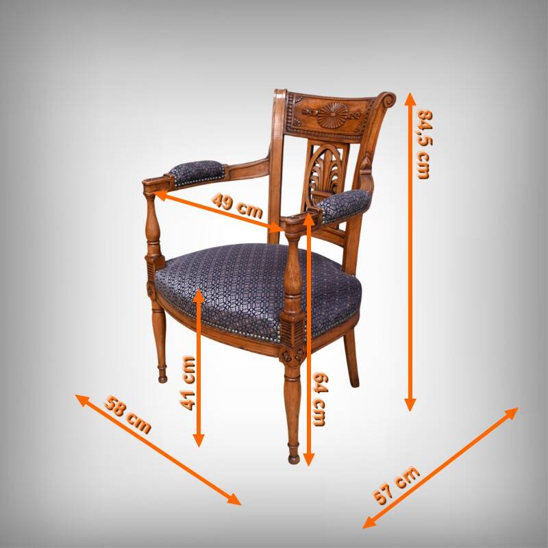 Paire de Fauteuils en Hêtre teinté – Début XXe