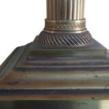 Pair of empire style lamps with red lampshades