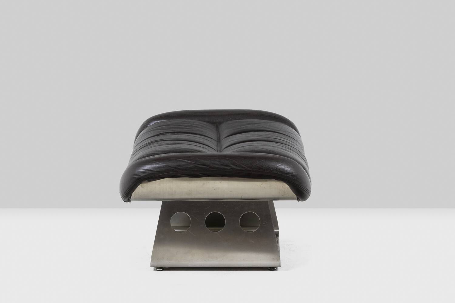 Metal and leather living room. 1970s