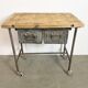 Vintage Industrial Worktable on Wheels, 1960s