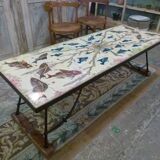 Ceramic coffee table with fish patterns