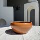 Large stoneware bowl Digoin Grès Pots France brown orange D21