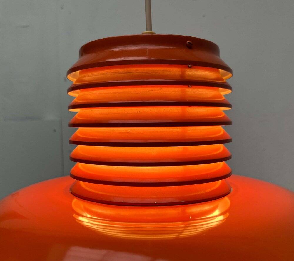 Mid-Century Modern German Space Age Orange Pendant Lamp, 1960s