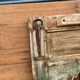 Art Deco patio door in Burmese teak with original patina.
