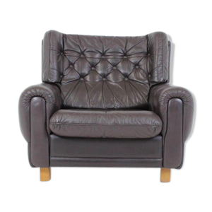 Fauteuil en cuir marron