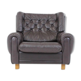 Fauteuil en cuir marron de Vyber République Tchèque 1970s