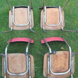 Set 4 chairs red formica