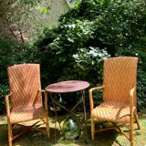 Pair of rattan armchairs