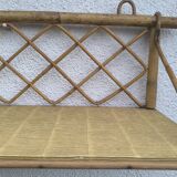 Vintage rattan wall shelf