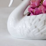 Antique porcelain white swan pot cover