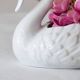 Antique porcelain white swan pot cover