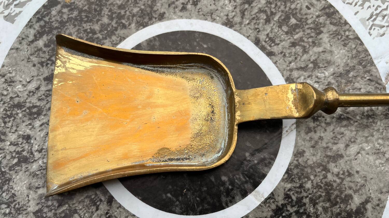 Old brass fireplace set