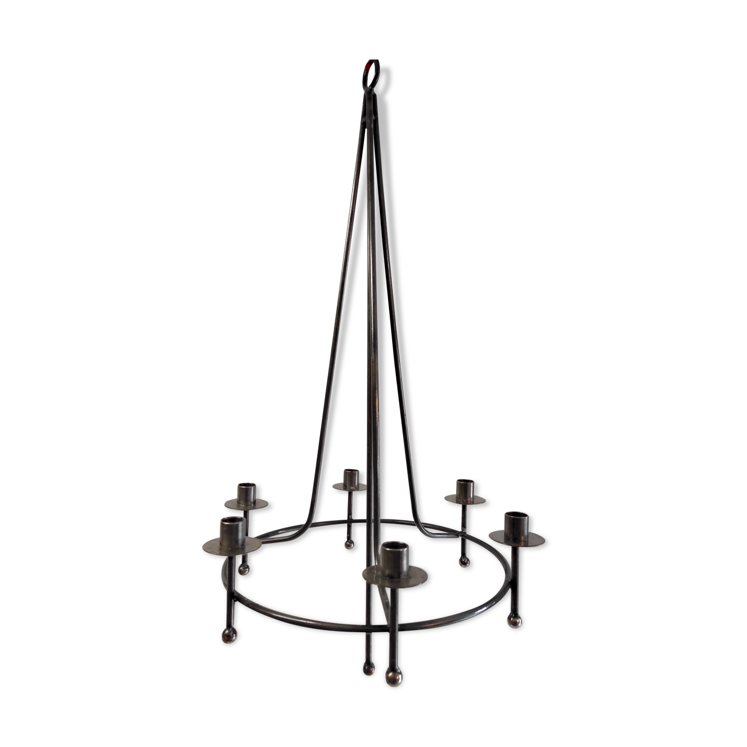 Candlestick hanging lamp 6 metal lights