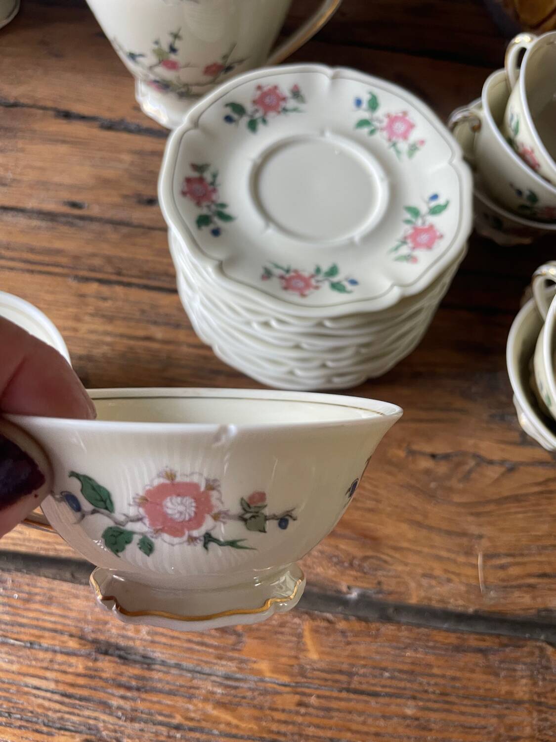 Fine Limoges porcelain coffee service