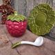 Vintage French set for jam, in the form of a strawberry