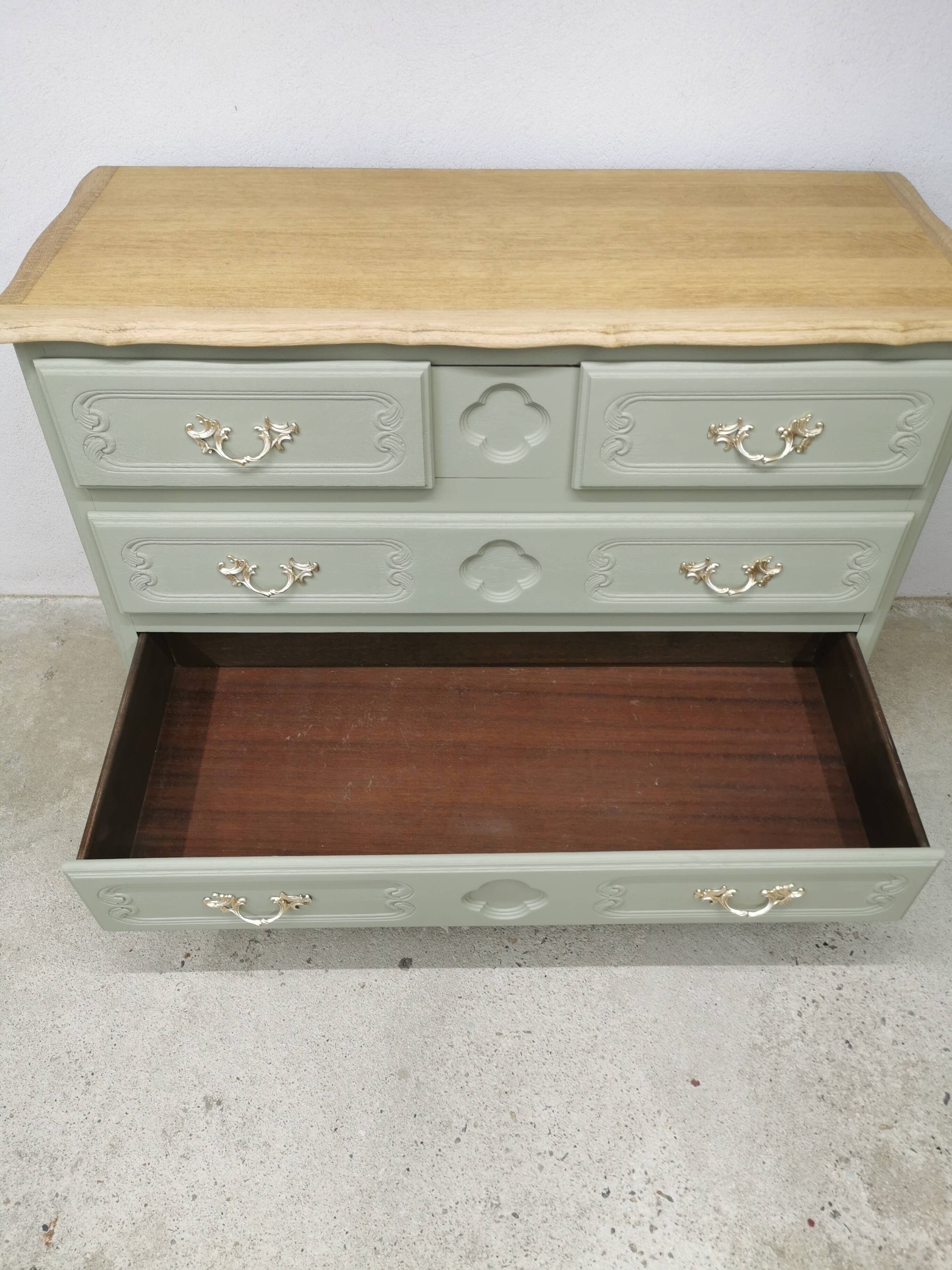 Commode vintage en chêne relookée - Livraison partout en France