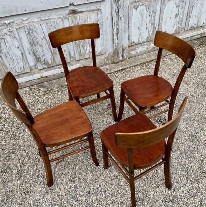 Series Lot of 8 old vintage bistro chairs