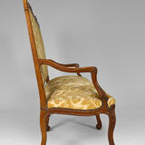 Louis XV style bench in carved oak