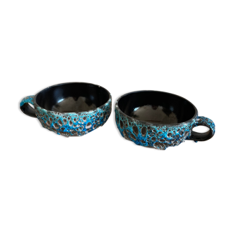 Duo of bowls fat lava sea foam