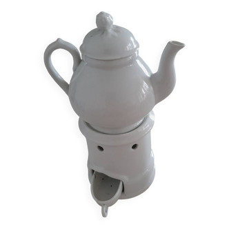 Tisanière théière en porcelaine avec système de maintien au chaud