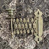 Antique extendable brass wall sconce