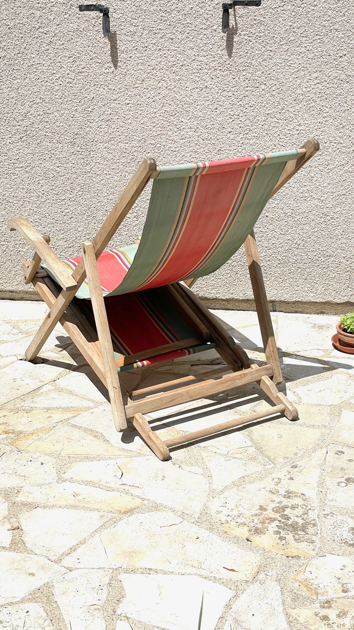 Transat Vintage - Chaise Longue De Jardin Rétro - État Correct