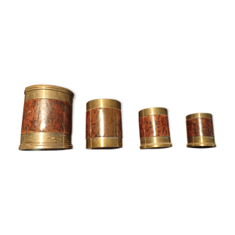 Set of 4 copper trundle cups