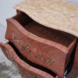 Louis XV Style Commode Stamped in Richly Decorated Rosewood Marquetry