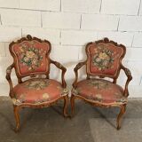 Pair of convertible armchairs
