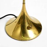 1980s brass halogen table lamp by Florian Schulz model Esa with gooseneck