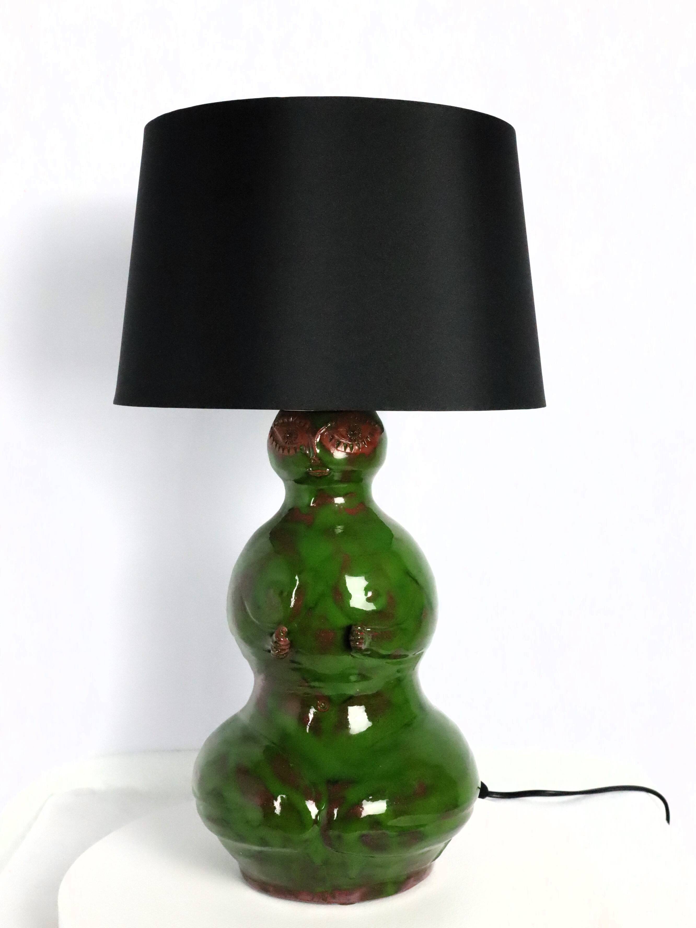 Michel Argans 1990 ceramic anthropomorphic lamp