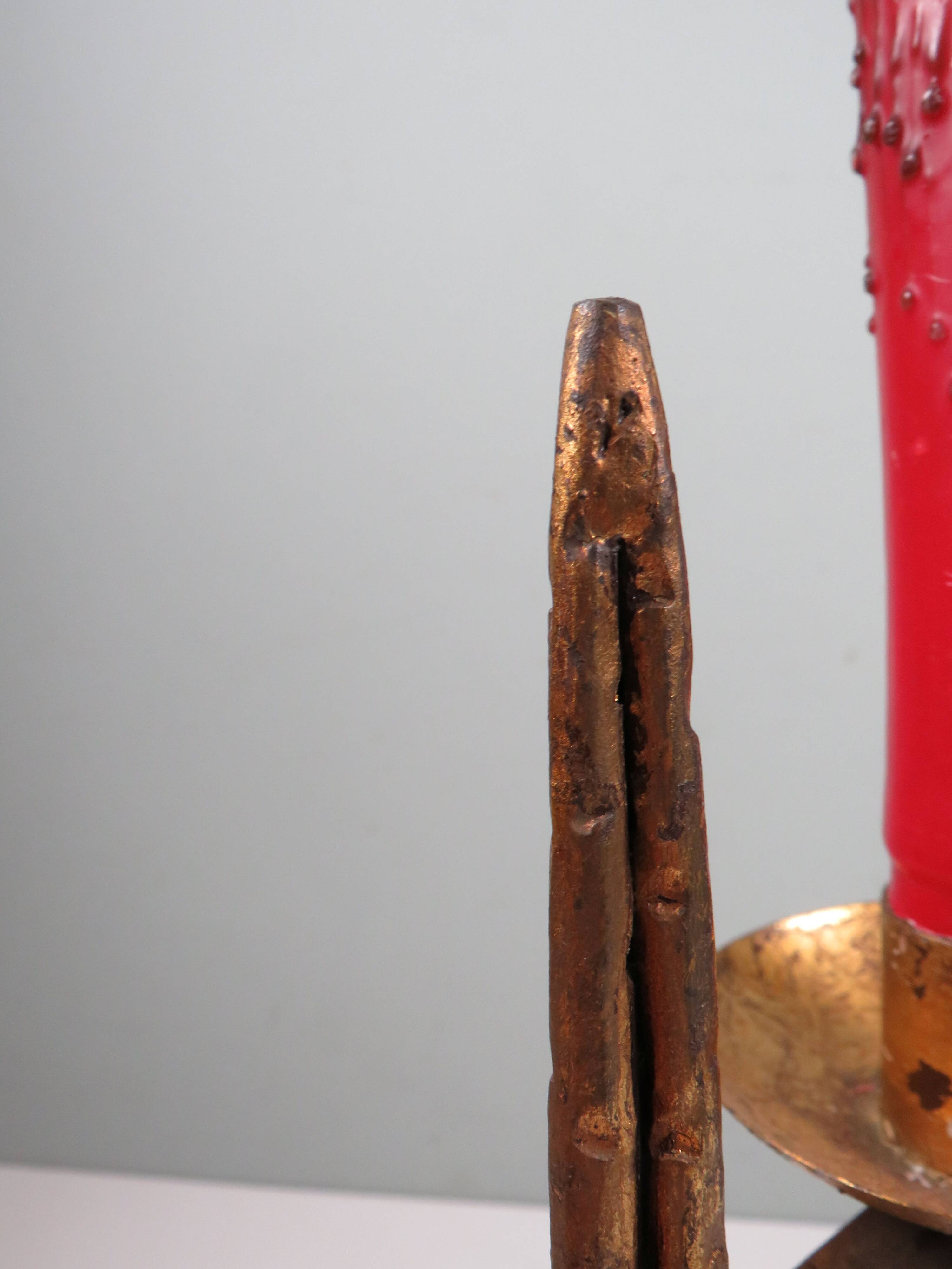 Grand vintage brutalist chandelier, Venetian style, sculptural metal.