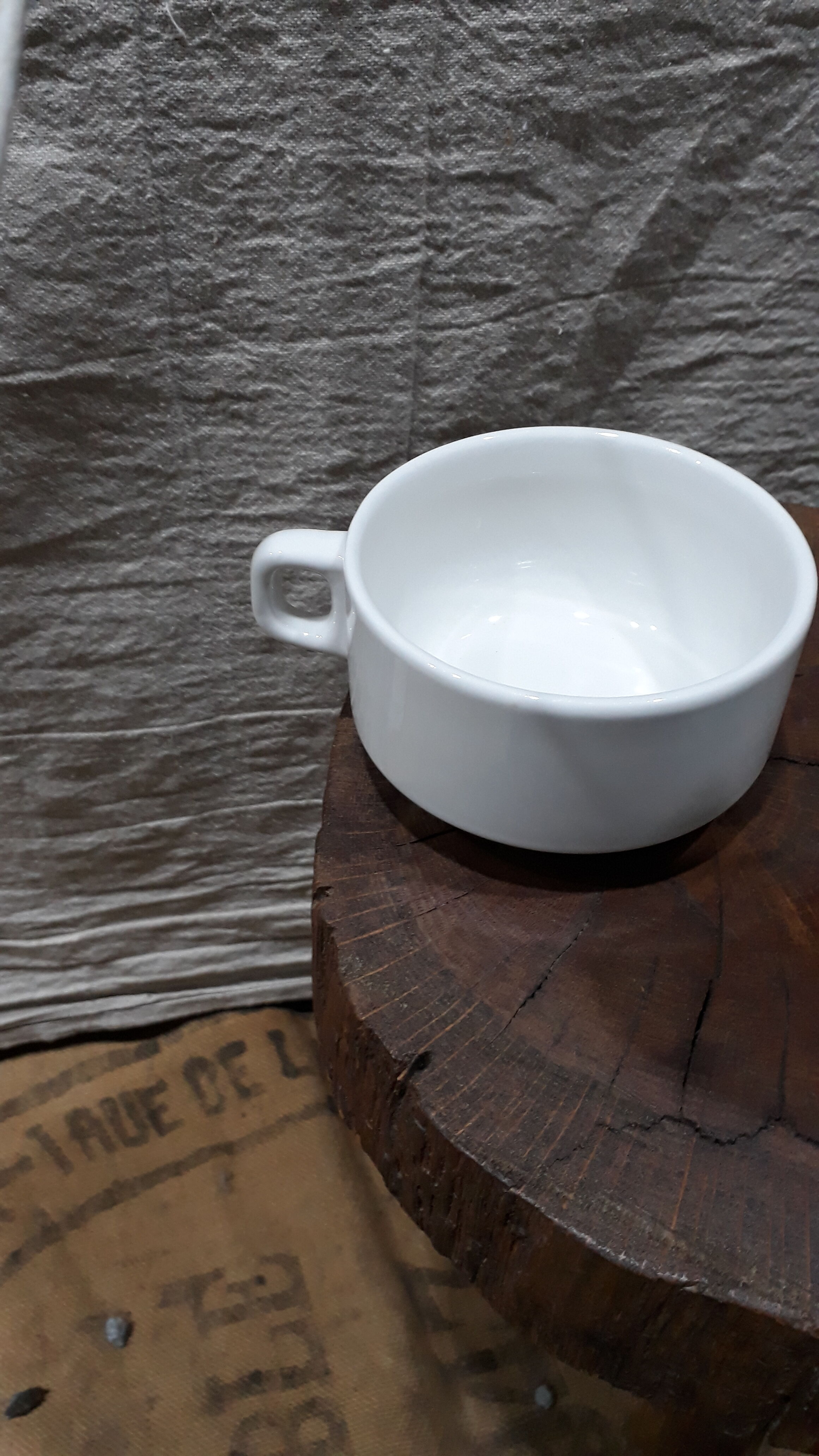 Coffee set 5 cups with Mehun white porcelain milk pitcher (France)