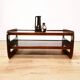 Coffee table in wood and smoked glass